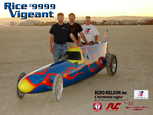 Rice Vigeant Racing Bellytank Lakester 9999 at El Mirage Lakebed